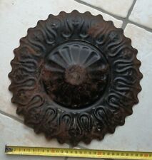 04- Rosace Plafonnier Lustre Tôle peinte en noir 29,5cm de diamètre 