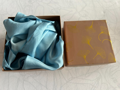 Foulard 100 soie bleu - foulard, 100%