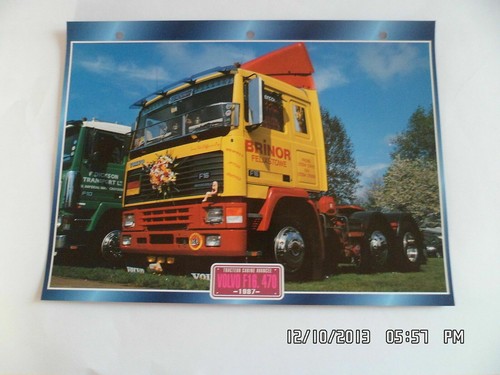 Carte fiche camion tracteur - carte,