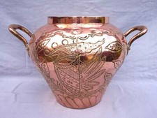 French Olive Oil Jar Pot Engraved Tinned Copper Sunflower Cost of Arms 18th C