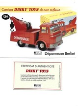DINKY TOYS Fiche + Certificat