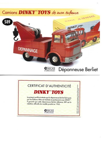 Dinky toys fiche certificat - dinky,