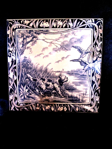Ancien carreau faience bleue - carreau,