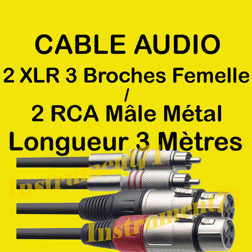 Câble xlr broches femelle - câble, 3