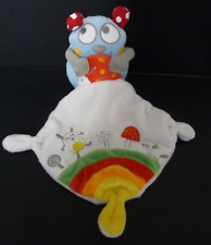 *. DOUDOU PELUCHE POMMETTE COCCINELLE mouchoir blanc rouge vert jaune bleu TBE