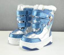 Brand New Disney Frozen Elsa Anna Silver Blue Toddler Top Fur Man Made - Size 5