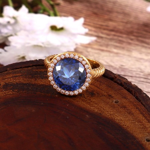 Bague halo saphir - bague, 11