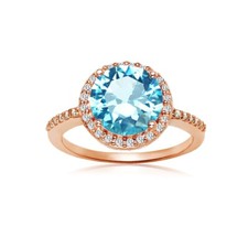 Rond Simulé Aigue-Marine & Cz