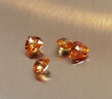 Gem Pierre Précieuse Naturelle Lot 4 Safir Orange Taillé Forme Coeur 0,28 Carat
