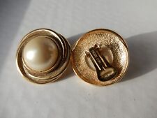 BOUCLES D OREILLES CLIPS DORE  SIGNE PIERRE LANG VINTAGE TBE
