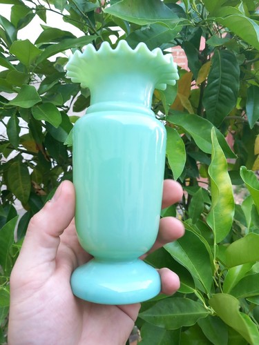 Vase verre opalin céladon - vase,