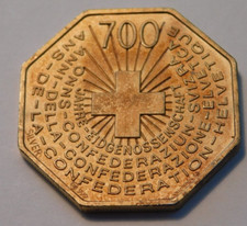 MEDAILLE ARGENT insigne SUISSE 700 JAHRE Eidgenossenschaft VALCAMBI SWISS silver