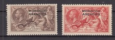 SN26438/ MOROCCO BRITISH OFFICE – SEAHORSE – SG # 73 / 74 MINT MH - HIGH CV