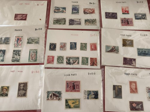 Lot anciens timbres monde - , vrac