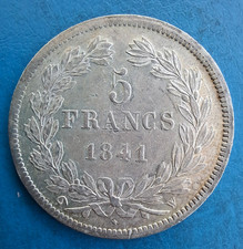 Louis-Philippe Ier , écu 5 francs argent 1841 W Lille