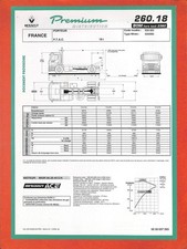 RENAULT PREMIUM / 260 . 18 BOM / PORTEUR / FICHE de 1996