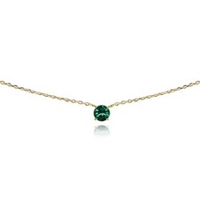 Vert Solitaire Collier Ras Du