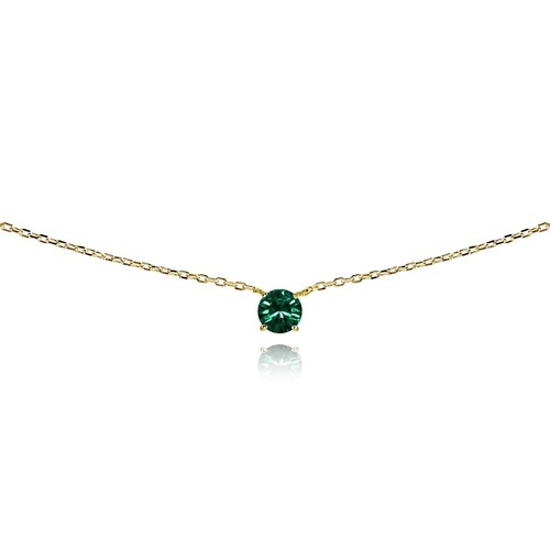 Vert solitaire collier ras - vert, du