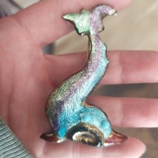 Très belle broche ancienne en émaux peint à la main signée