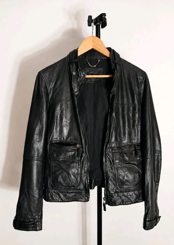 Massimo dutti veste cuir moto - massimo,