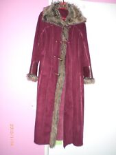 Manteau femme aspect peau lainée 38 bordeaux/rouge foncé