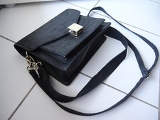 Sac pochette carré cuir - cuir, noir