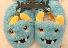 Toddler boys Light Blue Monsters with Horns Slippers New Cute