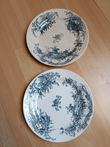 Assiettes anciennes terre de - 2,