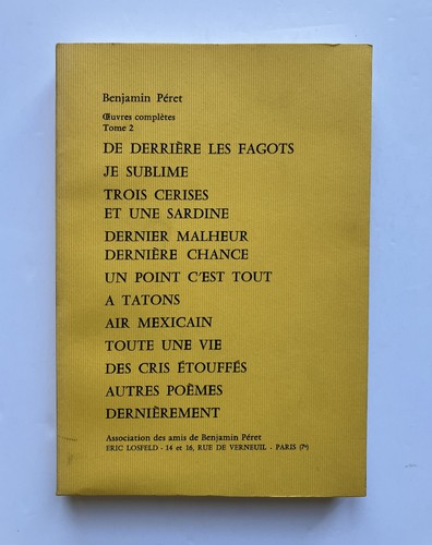 Benjamin peret oeuvres - benjamin, "