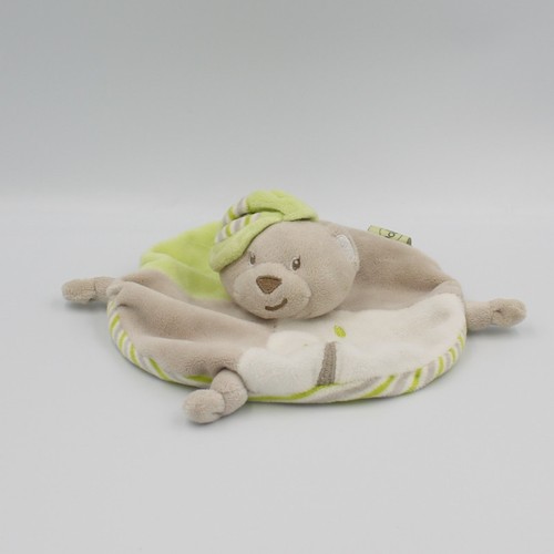 Doudou plat rond ours gris