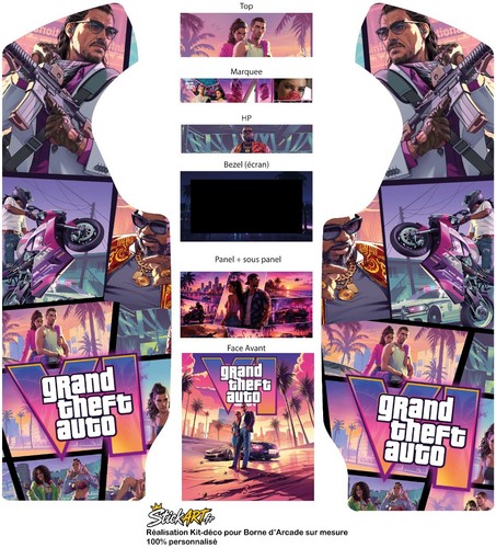 Stickers borne arcade gta - stickers,