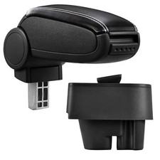 Accoudoir Central En Cuir Noir / Blanc Pour Peugeot 207 + SW + CC