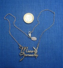 B33 Rare Collier PLAYBOY Métal Argenté ou Argent Miss JANUARY Lapin Lot Bijou