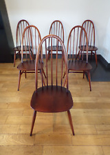 SET 6 CHAISE ERCOL QUAKER BOIS-WINDSOR-VINTAGE-DESIGN 60-70-scandinave