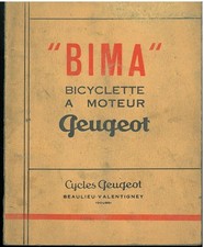 Notice d'entretien bicyclette à moteur PEUGEOT BIMA 1953 Manuel Cyclomoteur