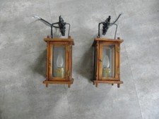 retro pair applied sconces LAMP LANTERN wood light homemade style vintege