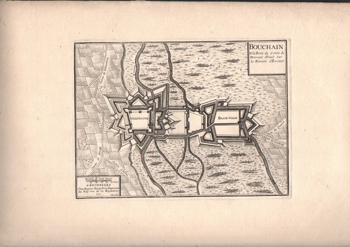 1710 rare gravure plan - gravure,
