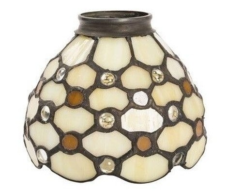 Abat jour verre tiffany - tiffany, blanc