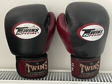 Twins Gants De Boxe Anglaise Thailandaise Neuf Cuir Authentique Couleur Noir