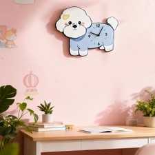 Horloge murale Bichon Frise, jolie décoration murale pour cuisine, salle à