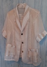 HAUT TOP ET VESTE FEMME ALEXA'S TAILLE 4 44 / 46  ECRU CREME CHINE BEIGE