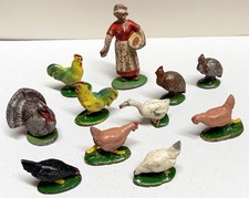 QUIRALU FIGURINE LA FERME PAYSANNE ET BASSECOUR  Aluminium peint