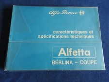 notice caractéristiques et spécification techniq alfa romeo alfetta berlina 1984