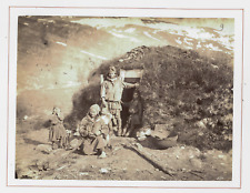 Norway, Nordsamisk familie foran en torvgamme, K. Kunstner Vintage print,  Tir