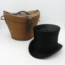 Boite à chapeau fin XIXe, malletier « Au Départ», Paris, haut de forme, Lisbonne