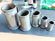 Lot De  5 Mesures En Etain