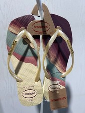 Havaianas Slim Carré Tendance Crème Beurrée Sandale Femme Tailles 35/36-41/42