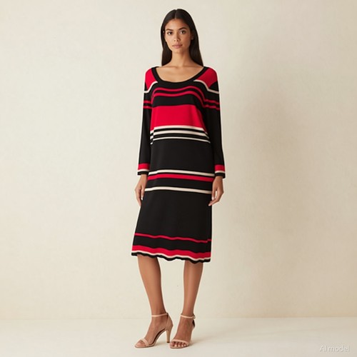 Retro mod midi robe pull - midi,