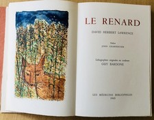 D-H Lawrence : Le Renard ill. Guy Bardone (Médecins Bibliophiles 1965) 1/150 ex