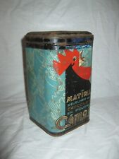 Ancienne BOÎTE PUBLICITAIRE CHOCOLAT MATINA CEMOI CAFÉ Tôle Pub Métal Tea Box